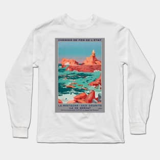 Ile de Brehat France Vintage Poster 1930 Long Sleeve T-Shirt